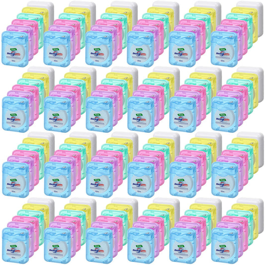 Geiserailie 72 Pack Mint Floss Bulk – 50m Travel Waxed Dental Floss, Multicolor