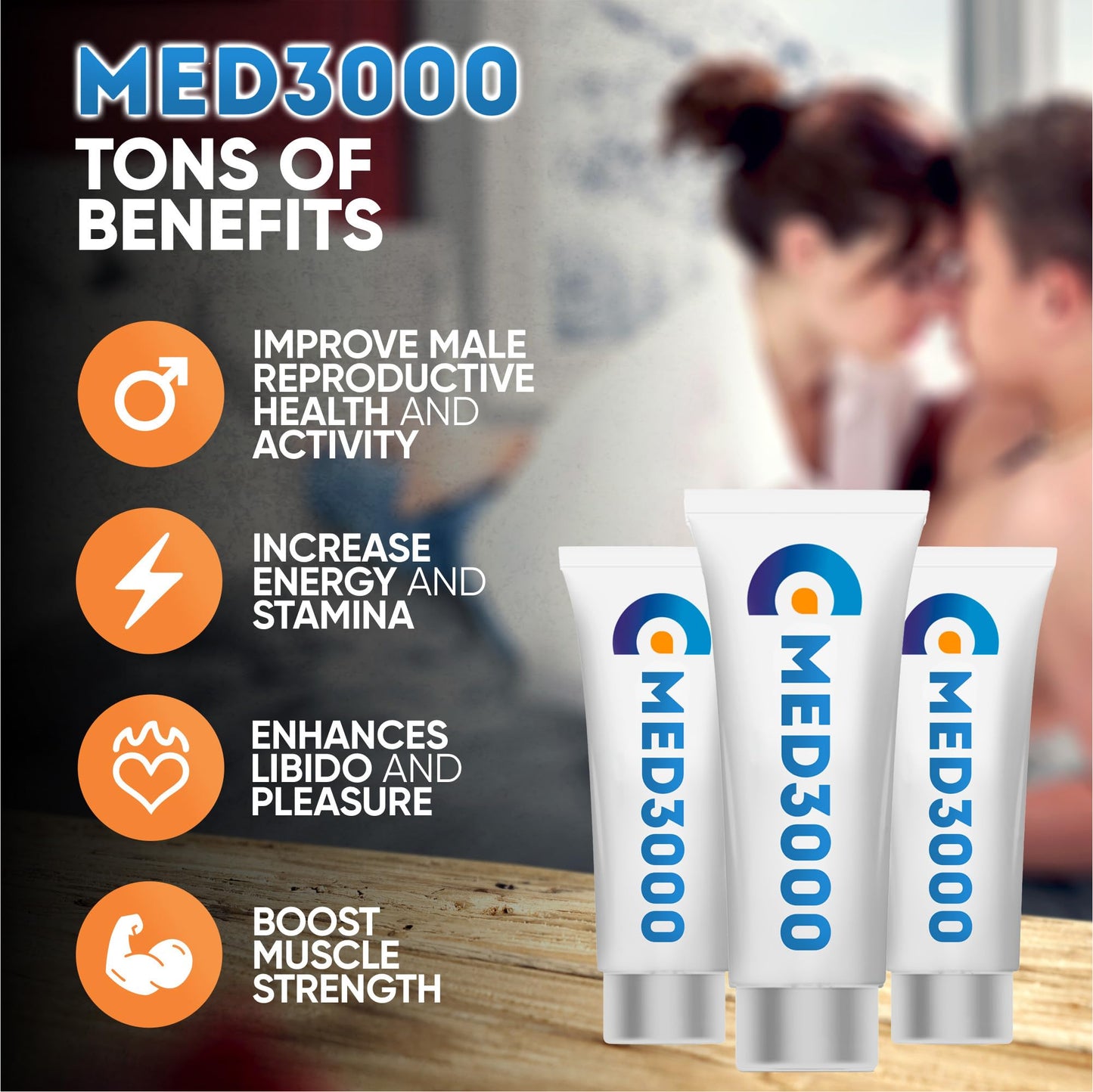 Gel Med3000 for Men - Powerful Testosterone Booster and Blood Flow Enhancer