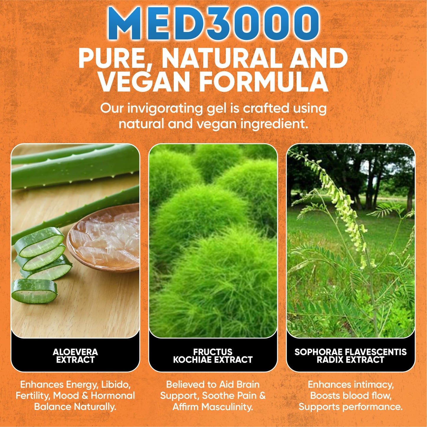 Gel Med3000 for Men - Powerful Testosterone Booster and Blood Flow Enhancer