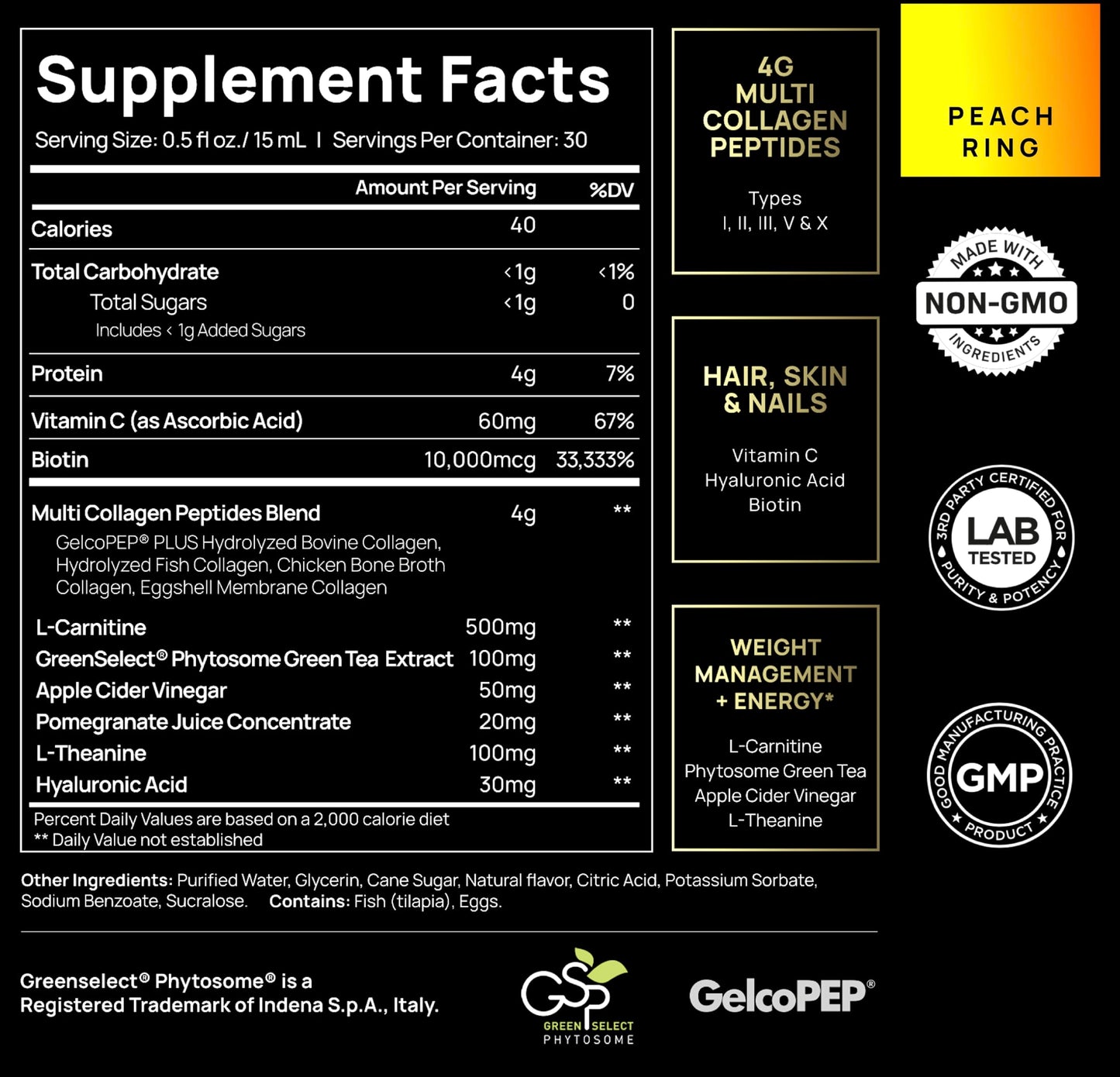 Premium Liquid Collagen for Women | Weight Loss & Beauty with Hyaluronic Acid, Biotin & L-Carnitine