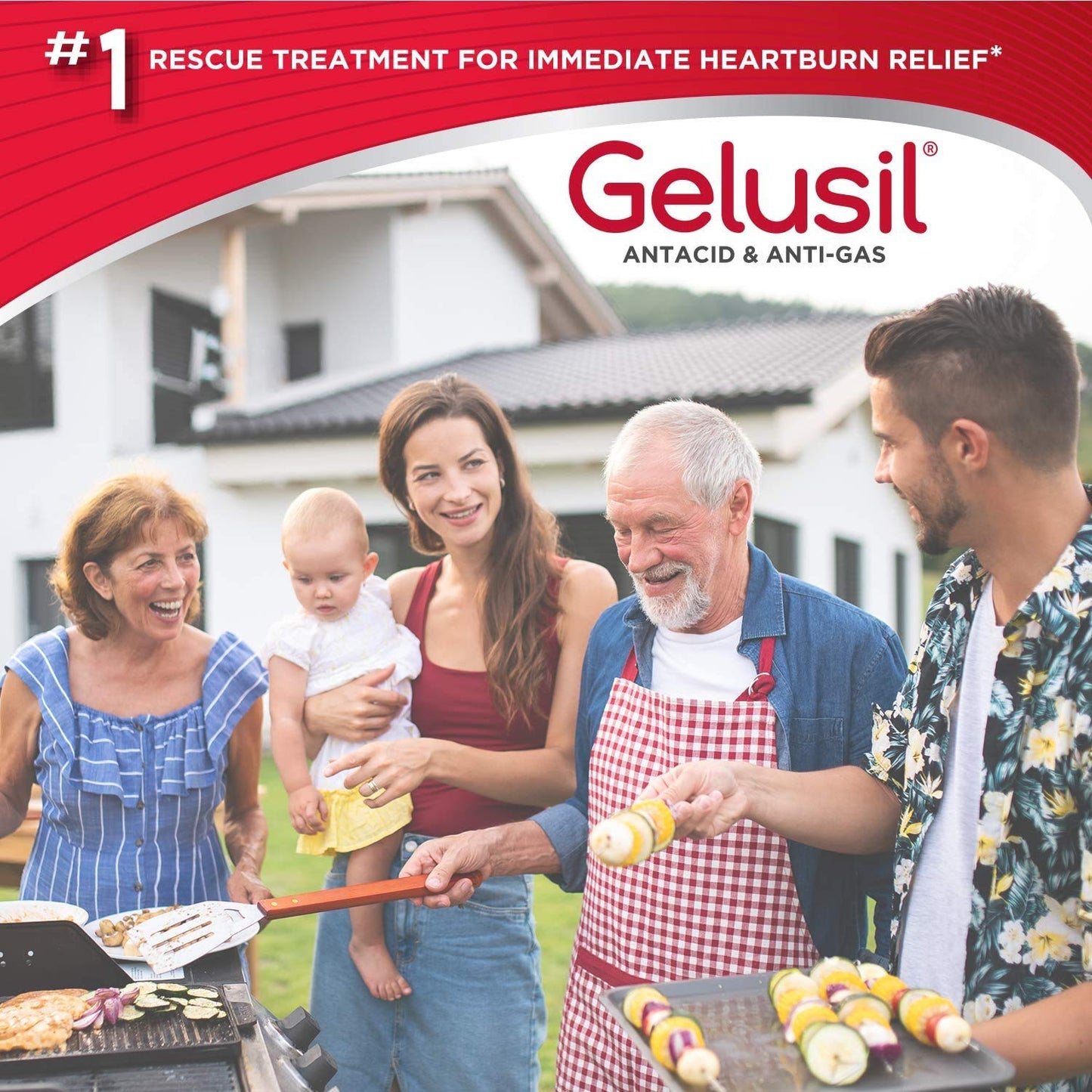 Gelusil Antacid & Anti Gas Tablets – Fast Heartburn Relief, Acid Reflux & Gas | Mint Flavor 200 Count