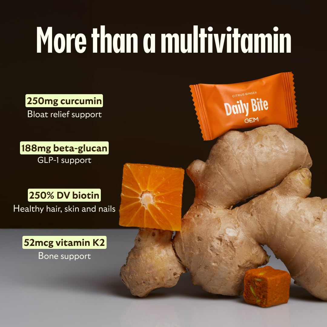 GEM Daily Multivitamin Bite for Women & Men – 28 Servings, Real-Food Nutrition