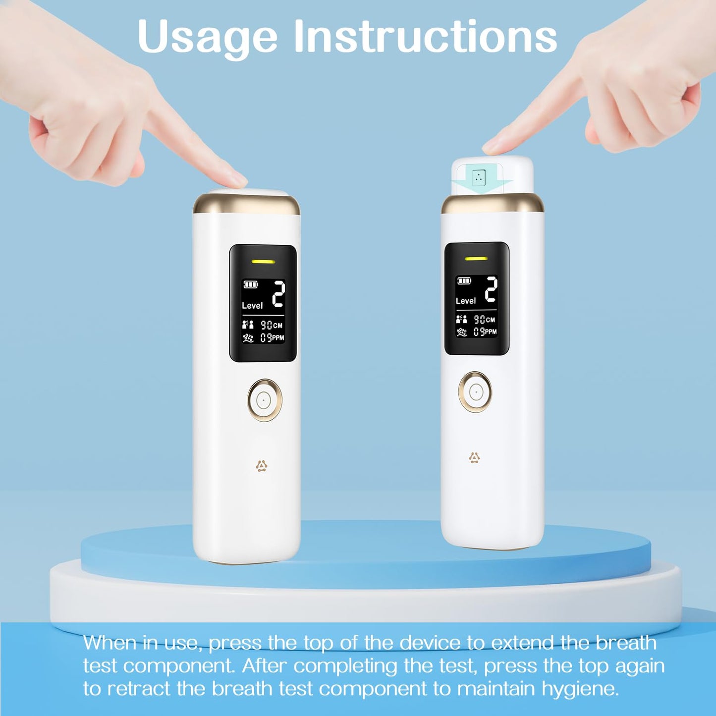 Gemusve Smart Oral Odor Freshening Rate Detector – Portable Real-Time Breath Monitor