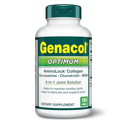 Genacol Optimum: Joint Support Tablets with Glucosamine, Chondroitin, MSM & Ultra-Hydrolyzed Collagen - 180 Count