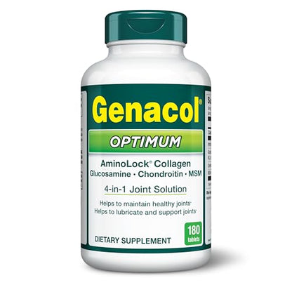 Genacol Optimum: Joint Support Tablets with Glucosamine, Chondroitin, MSM & Ultra-Hydrolyzed Collagen - 180 Count