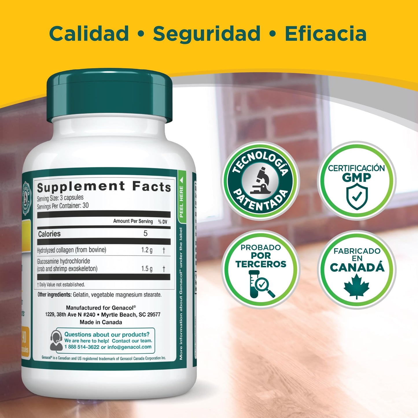 Genacol Plus: Glucosamine & Ultra-Hydrolyzed Collagen for Joint Health - 90 Capsules