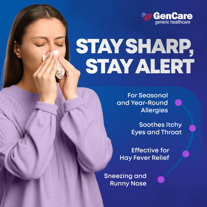 GenCare Allergy Relief Pills – Fexofenadine 180mg, 24-Hour Non-Drowsy (100 Count)
