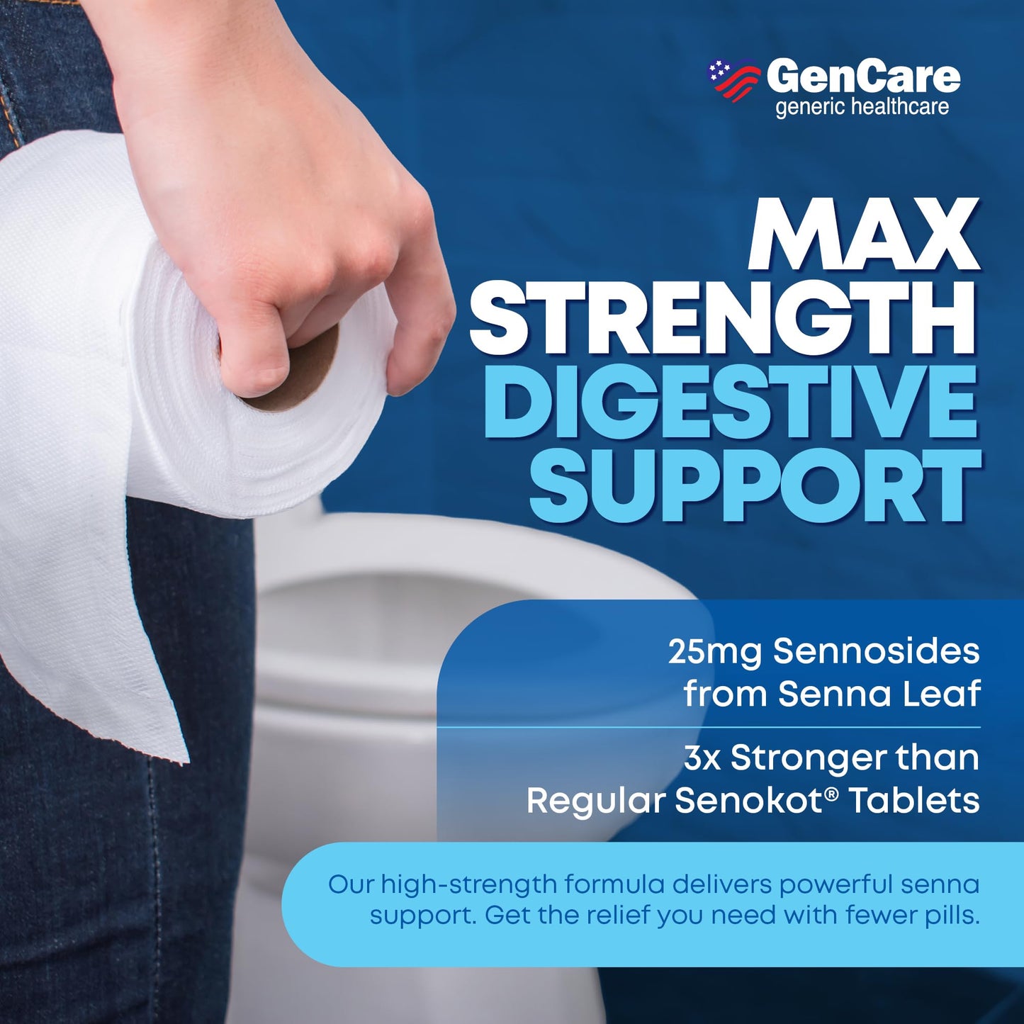 GenCare Maximum Strength Senna Laxative 25mg (100 Tablets) – Overnight Constipation Relief