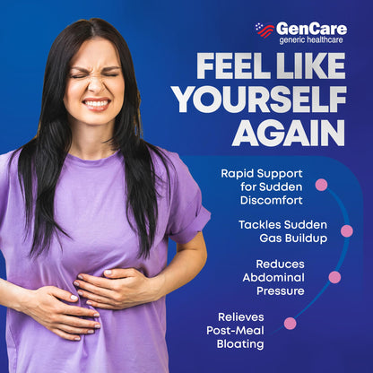 GenCare Ultra Strength Simethicone Gas Relief 180 mg (180 Softgels) | Fast Gas Relief and Bloating Support