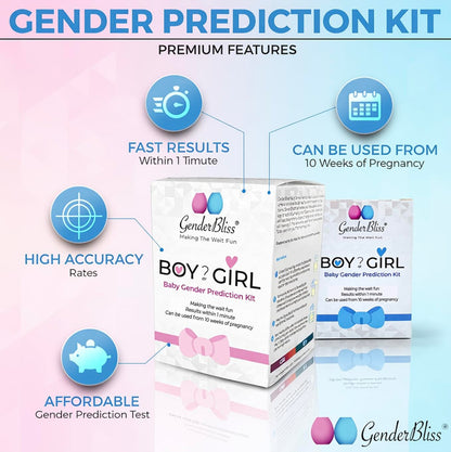 GenderBliss® Early Gender Prediction Test Kit - Home Gender Reveal at 10 Weeks