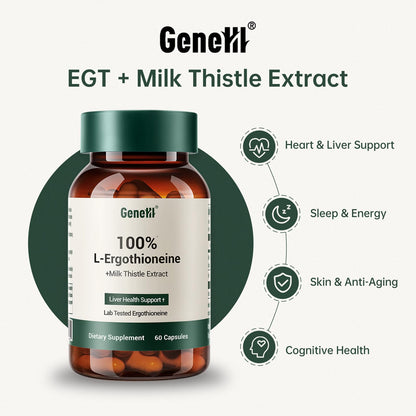 GENEIII Milk Thistle + L-Ergothioneine – Advanced Liver & Cellular Health, 60 Count