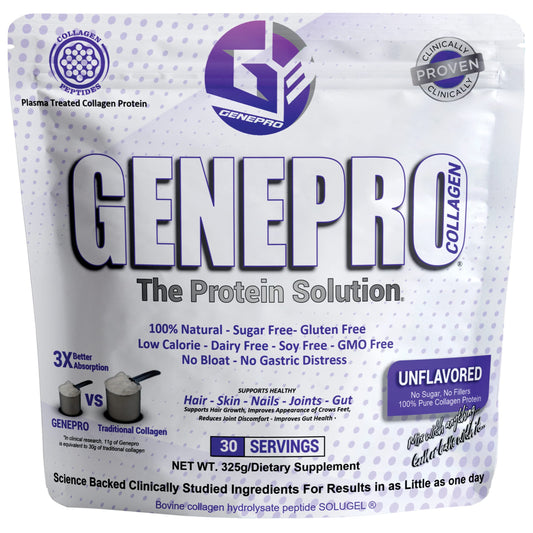 GENEPRO GEN. 3 Collagen Protein Powder – Unflavored, Lactose-Free, Gluten-Free (30 Servings)