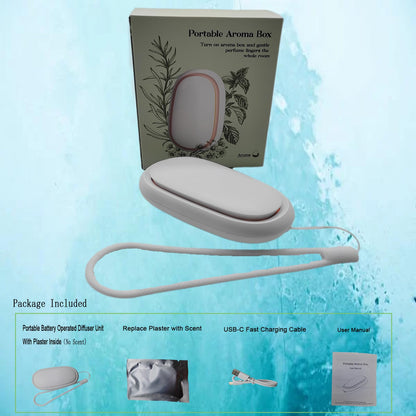Generic Portable Essential Oil Diffuser - Waterless, Battery-Operated, USB-C Rechargeable (White)
