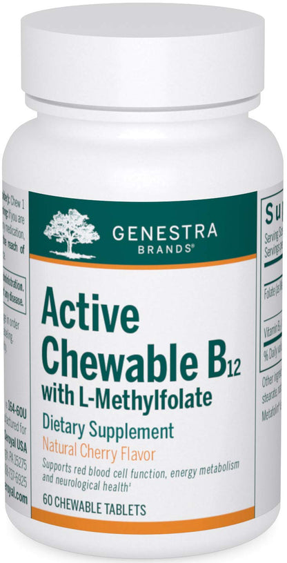 Genestra Active B12 with L-Methylfolate – Chewable B12 & Folate (60 tabs)