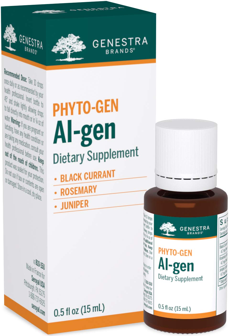 Genestra Brands Al-gen | Black Currant, Rosemary & Juniper Herbal Supplement | 0.5 fl oz