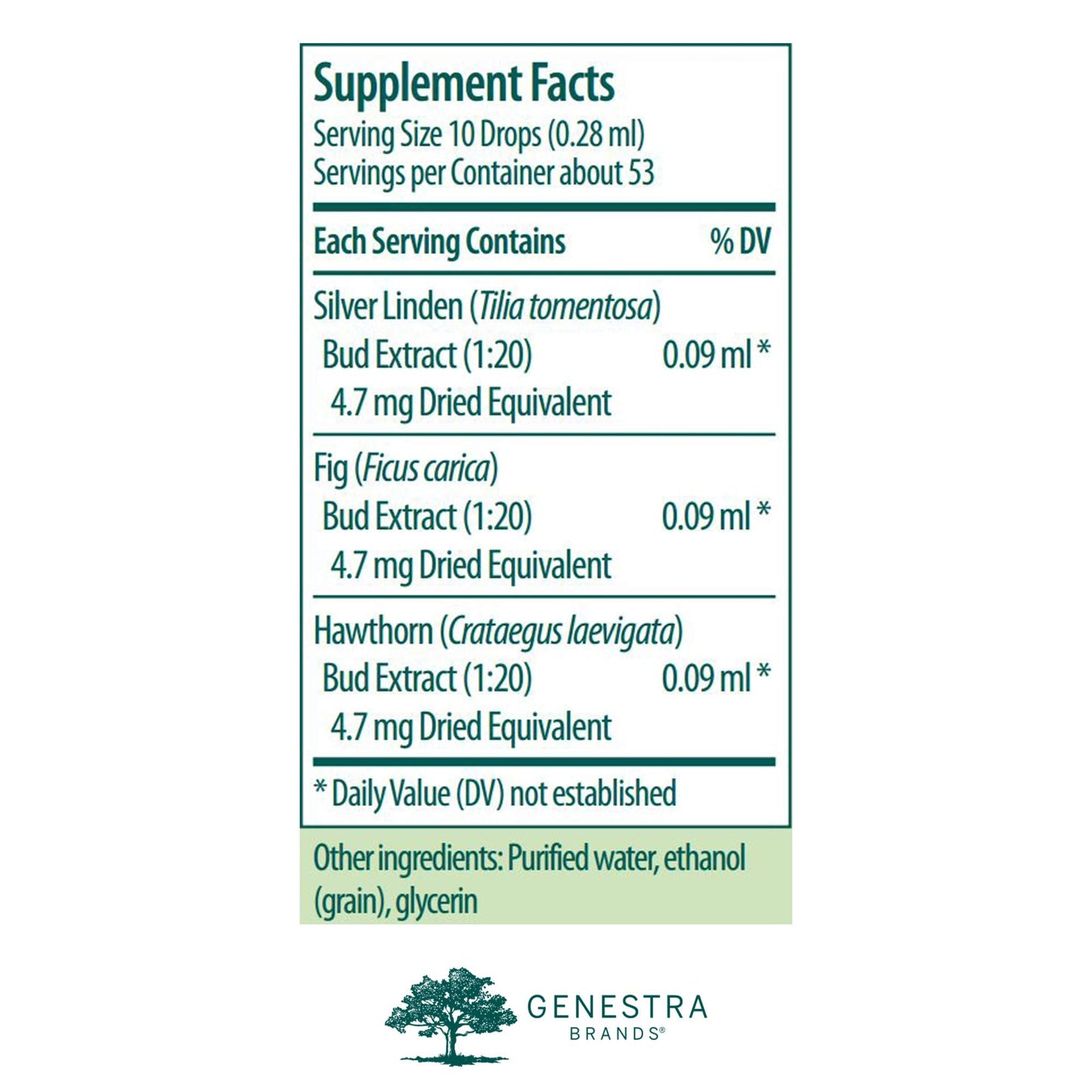 Genestra Calm-gen | Silver Linden, Fig & Hawthorn | Herbal Supplement 0.5 fl oz