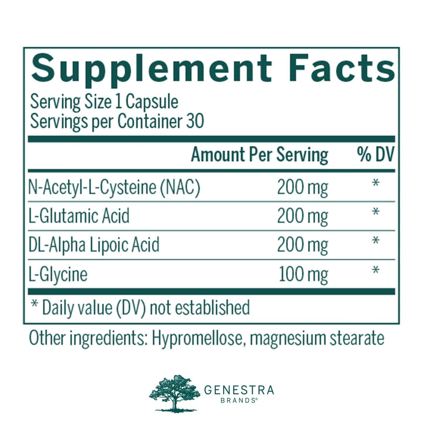 Genestra Brands Glutathione Precursors | Antioxidant Support Supplement | 30 Capsules