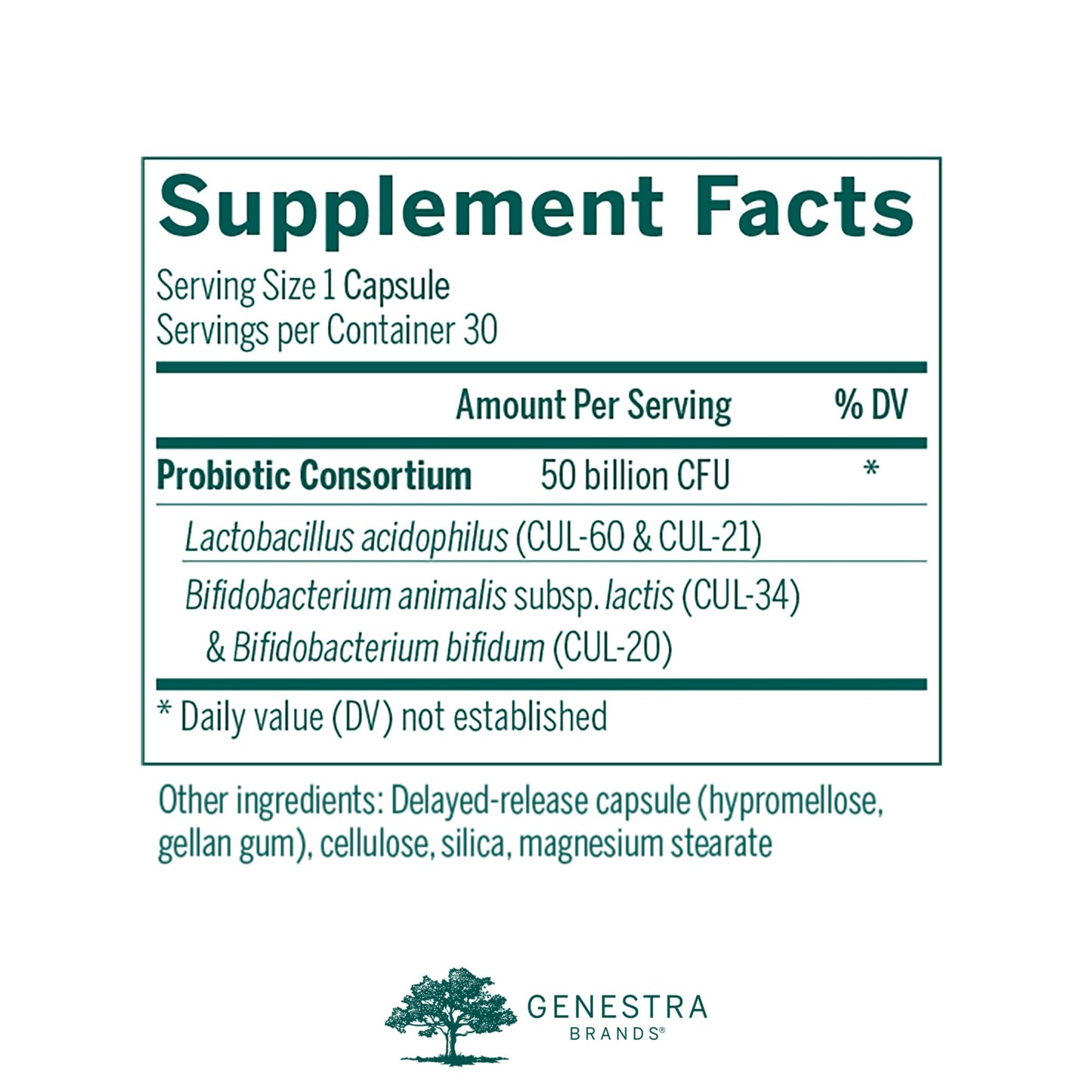 Genestra HMF Intensive 50 Probiotic – GI Health & Immune Support | 30 Vegetarian Capsules
