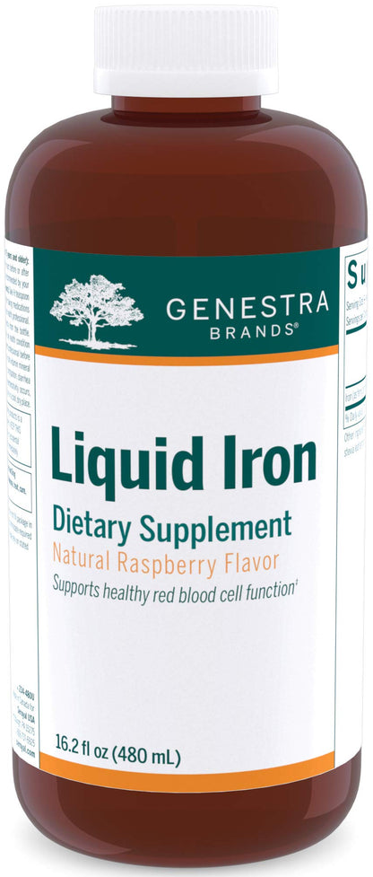 Genestra Brands Liquid Iron – Colloidal Mineral Supplement (Raspberry) 16.2 fl oz