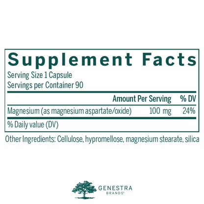 Genestra Brands Magnesium Aspartate Mineral Supplement | 90 Capsules
