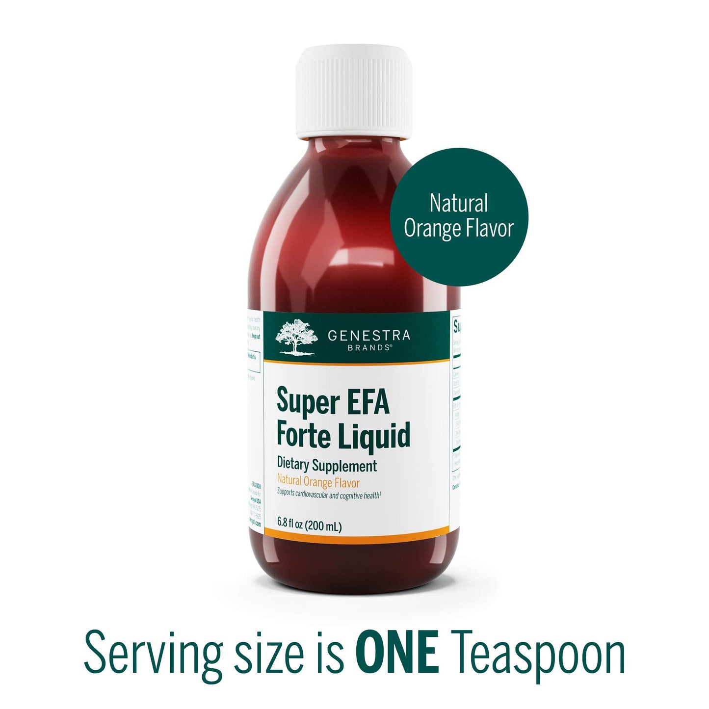 Genestra Brands Super EFA Forte Liquid | Fish Oil for Cognitive, Cardiovascular & Joint Health | Natural Orange Flavor | 6.8 fl. oz.