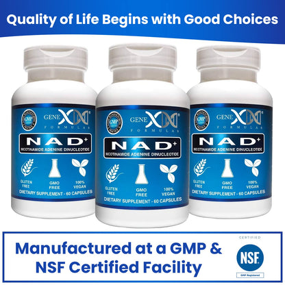 Genex NAD+ 250mg – 60 Capsules | Actual NAD+ (Nicotinamide Adenine Dinucleotide)