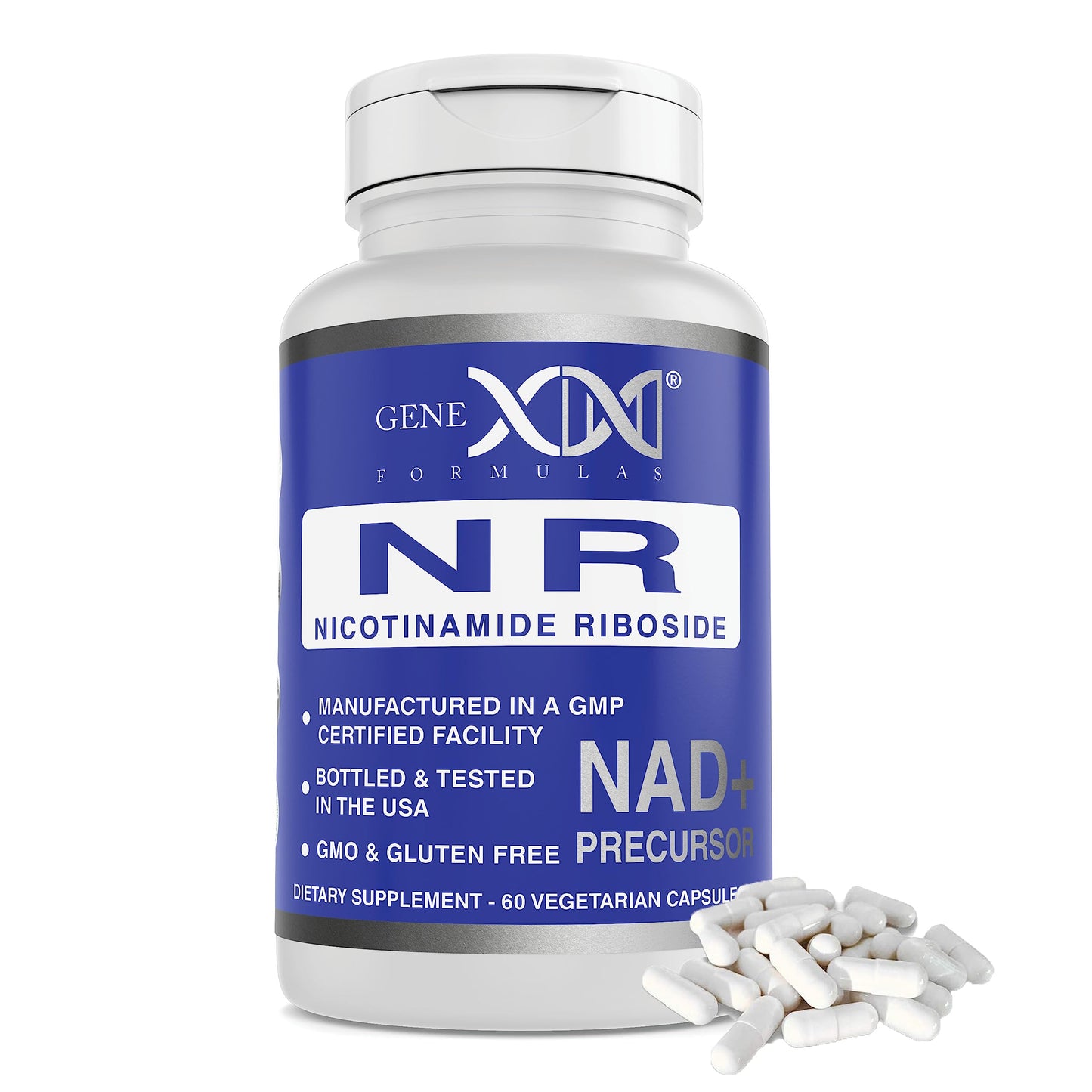 Genex Formulas NR Nicotinamide Riboside 300mg/Serving – 60 Capsules | NAD+ Precursor, GMP-Certified