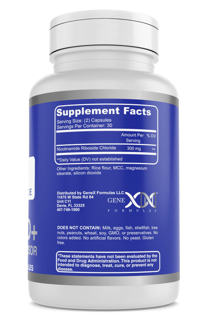 Genex Formulas NR Nicotinamide Riboside 300mg/Serving – 60 Capsules | NAD+ Precursor, GMP-Certified