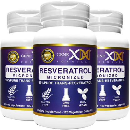 Genex Formulas 99% Micronized Trans-Resveratrol 1000mg + BioPerine, 120 Capsules