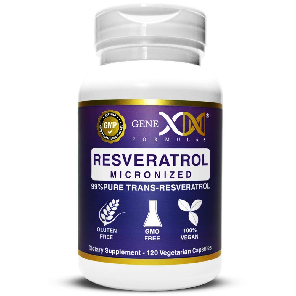 Genex Formulas Trans Resveratrol 1000mg – 120ct (4x250mg) Micronized with Bioperine | GMP & NSF Certified