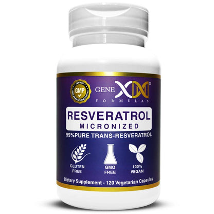 Genex Formulas Trans Resveratrol 1000mg – 120ct (4x250mg) Micronized with Bioperine | GMP & NSF Certified