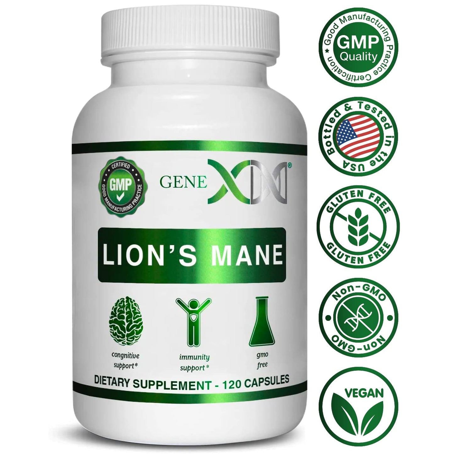 Genex Formulas Lions Mane Supplement 3 Pack - 1000mg per Serving | Nootropics for Focus, Mental Clarity, Natural Energy | 360 Capsules