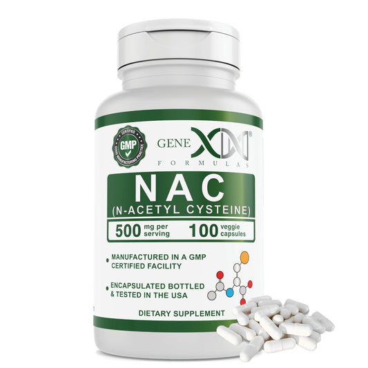 Genex NAC 500mg (100 Capsules) – Liver Health Support | Non-GMO, Gluten Free, Vegan