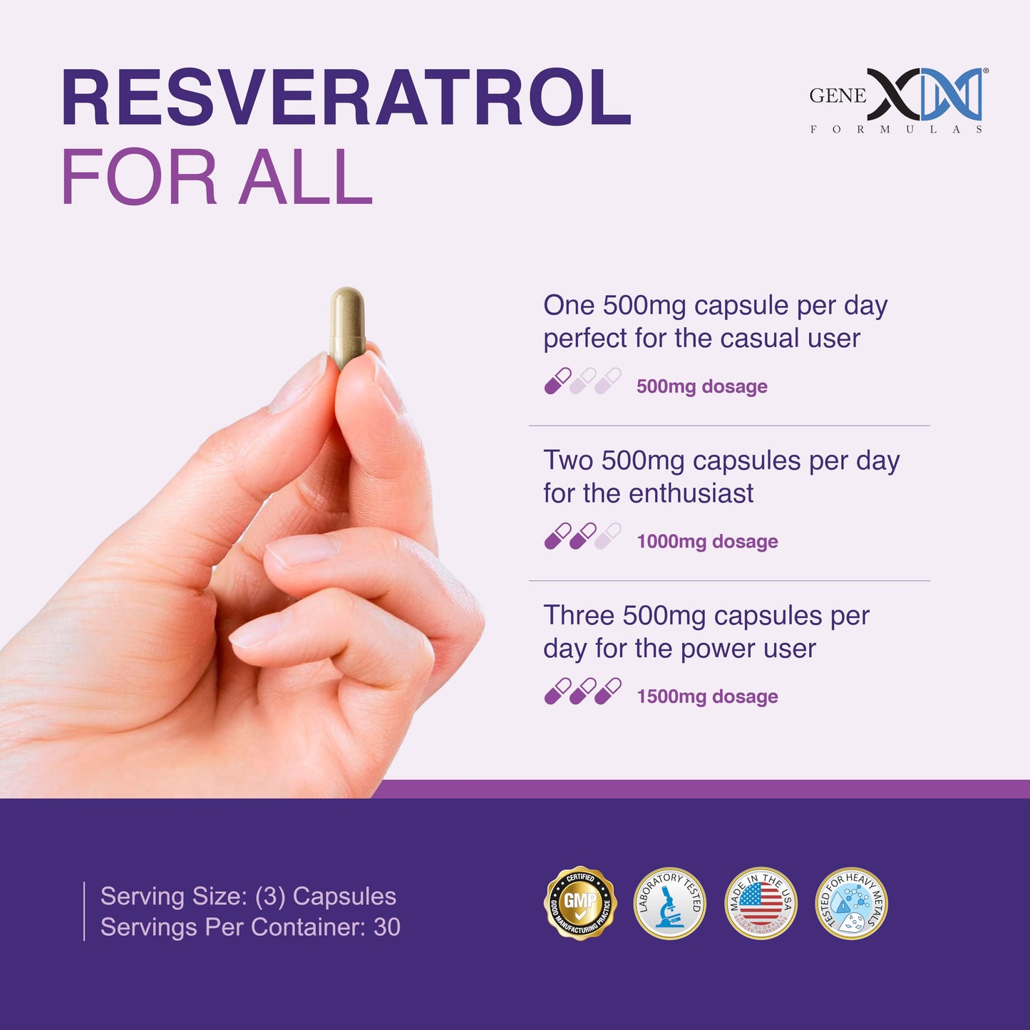 Genex Formulas Resveratrol 1500 mg – NSF Certified, Gluten Free, 90 Count