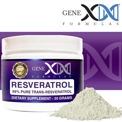 GENEX Trans-Resveratrol 1000mg Powder | 30-Serving Micronized, 99% Pure, GMP & NSF Certified