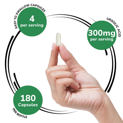 Genex Formulas Ursolic Acid 300mg - 180 Capsules | Rosemary Sourced