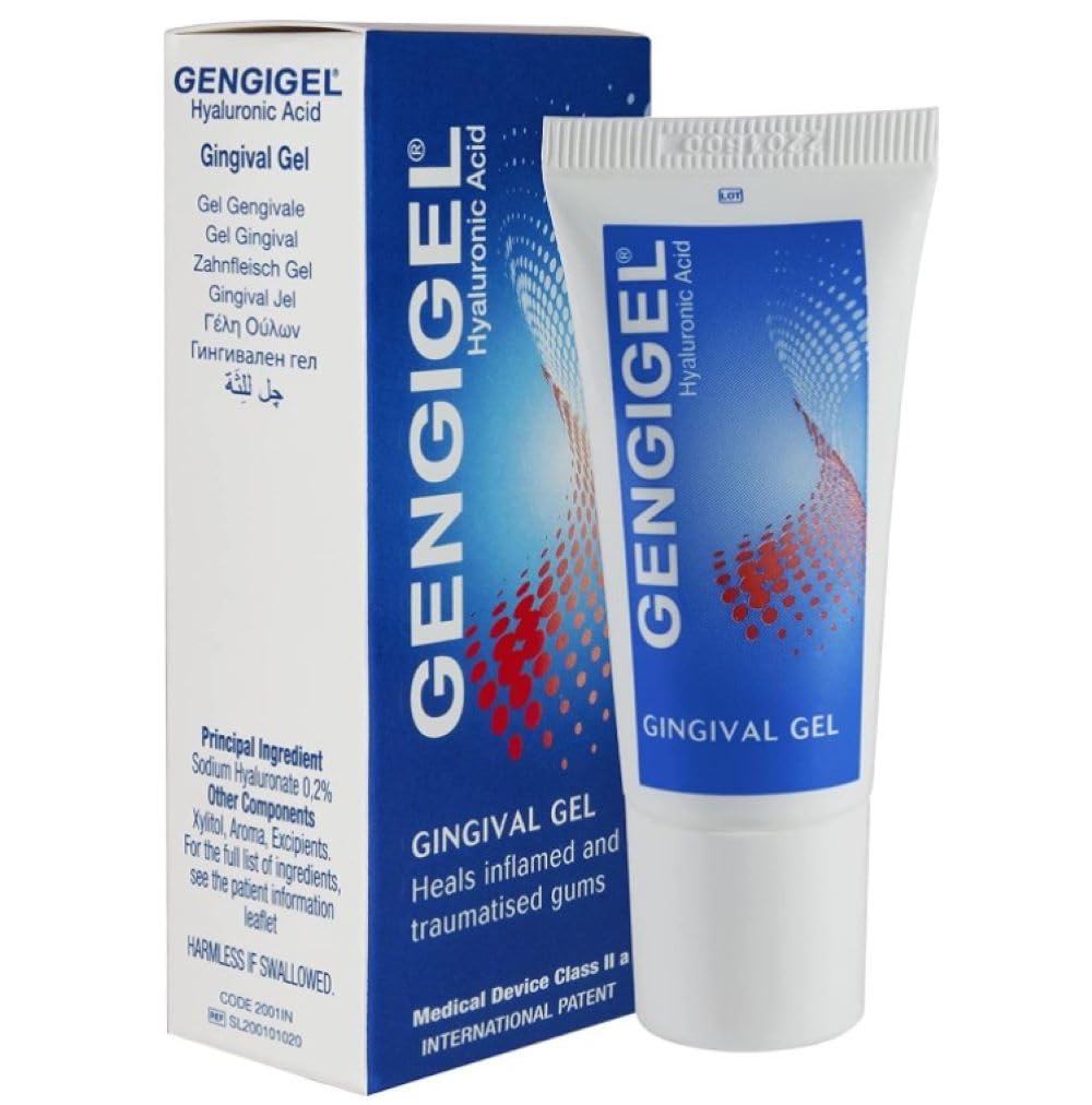 Gengigel Hyaluronic Acid Oral Gel (20ml) – Soothes Mouth & Gum Discomfort, Vegan & Kosher, Paraben & SLS Free