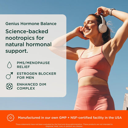 Genius Estrogen Balance | DIM Hormone Support for Men & Women | 30 Capsules