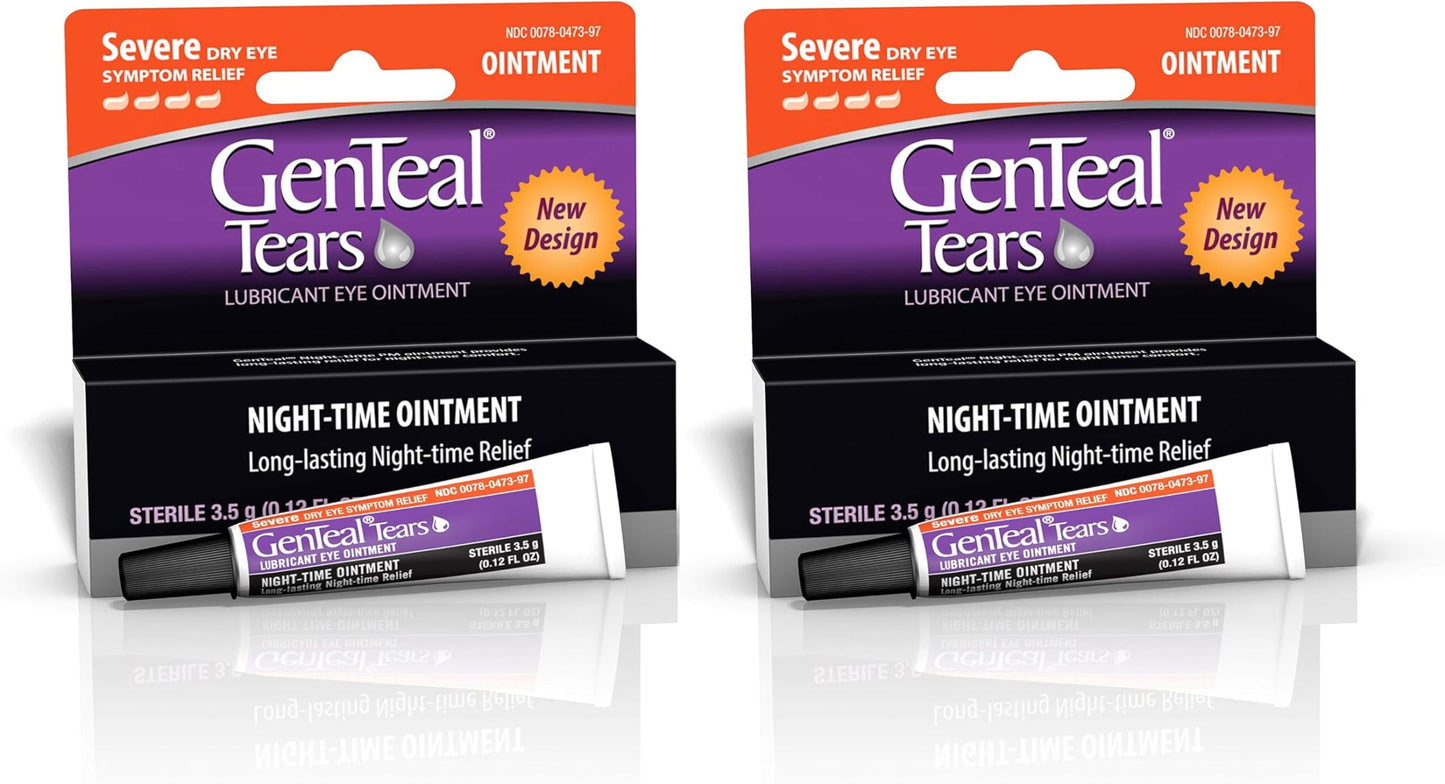 Genteal Tears Night-Time Ointment 3.5g – Pack of 2 | Overnight Eye Comfort