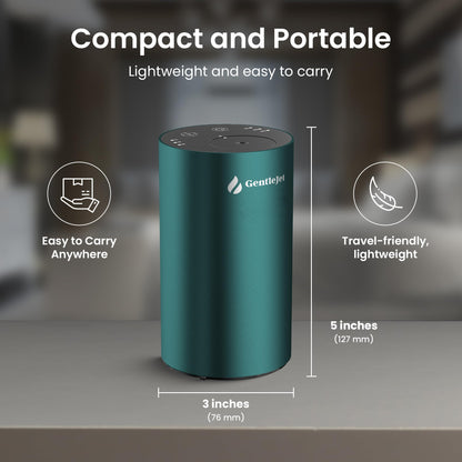 GentleJet LiteMist Waterless Essential Oil Diffuser – Aluminum, USB-C Rechargeable, 0.7oz Bottle