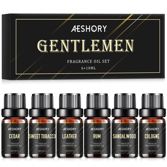 Gentlemen's Essential Oils Set – 6x10ml Fragrance Oils for Candle & Diffuser