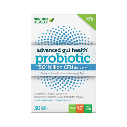 Genuine Health Probiotics 50B CFU – 15 Strains, Vegan, Soy & Gluten Free, 30 Count