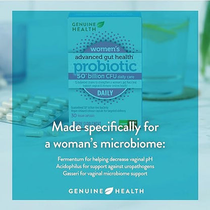 Genuine Health Women's Daily Probiotic - Multi-Strain Formula (60 Count) for Digestive, Vaginal & Skin Health