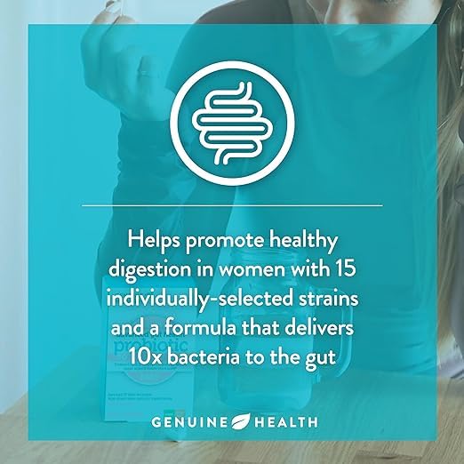 Genuine Health Women's Daily Probiotic - Multi-Strain Formula (60 Count) for Digestive, Vaginal & Skin Health