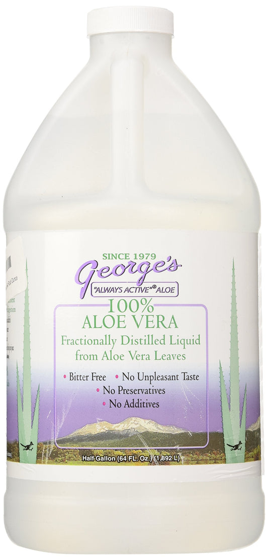 George's Aloe Vera Supplement Softgel, 64 Fl Oz – 100% Always Active Aloe Vera Liquid