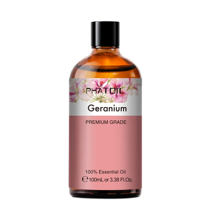 Geranium Essential Oil 100ml | PHATOIL Aromatherapy for Diffuser, Humidifier & DIY Candles