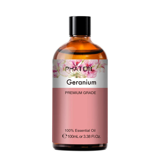 Geranium Essential Oil 100ml | PHATOIL Aromatherapy for Diffuser, Humidifier & DIY Candles