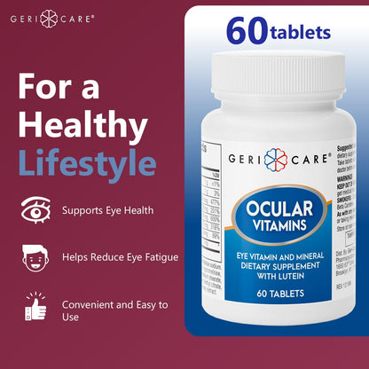 GeriCare Ocular Vitamins with Lutein - Eye Health Supplement 60 Count