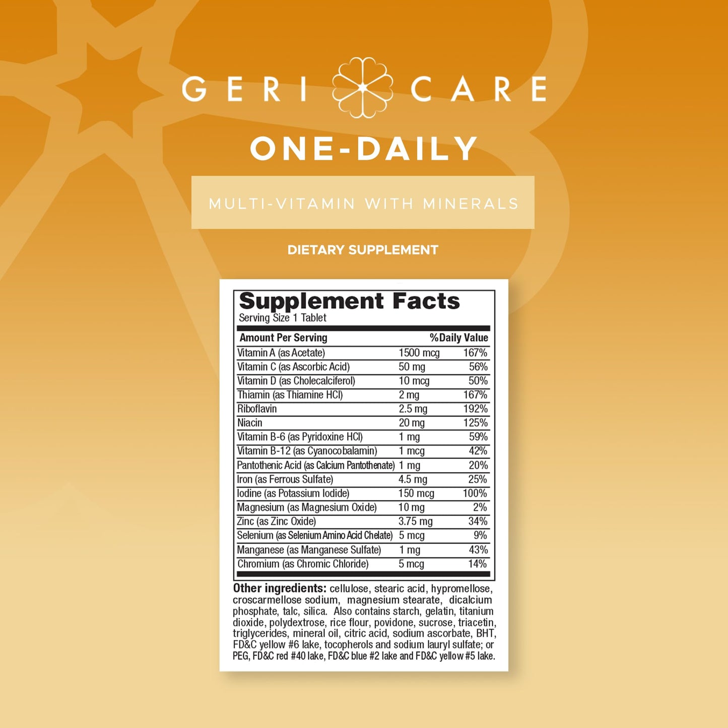 One-Daily Multivitamin with Minerals for Men & Women (100 Tabs) – GeriCare | High-Potency Daily Nutrition