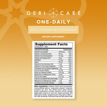 One-Daily Multivitamin with Minerals for Men & Women (100 Tabs) – GeriCare | High-Potency Daily Nutrition